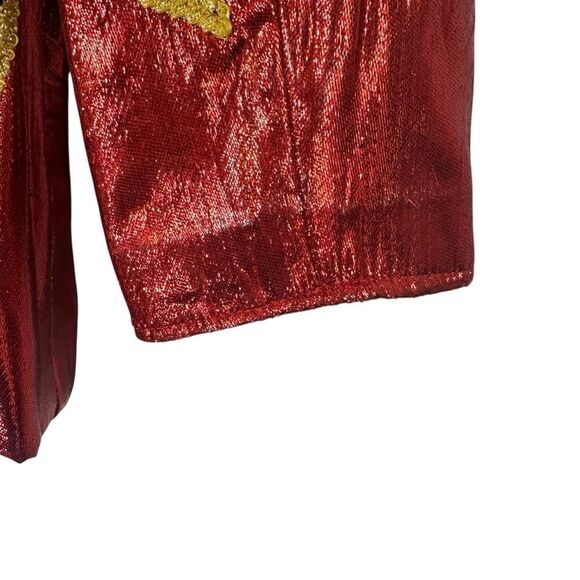 1980’s Custom Flame Fire Jacket  Rockabilly Glitter Blazer| Size 42 - Picture 9 of 10